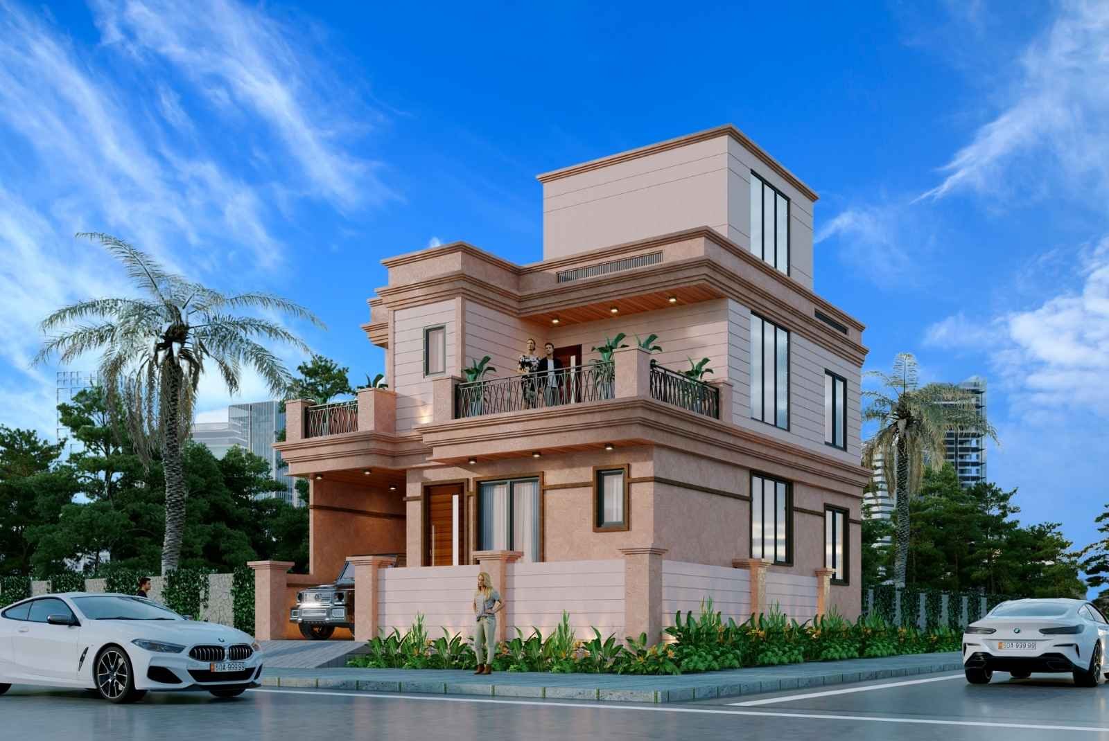 Modern luxury villa in ajmer exterior by Globe Homes